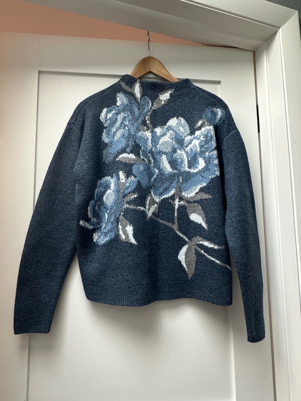 White House Black Market intarsia knit mock neck sweater